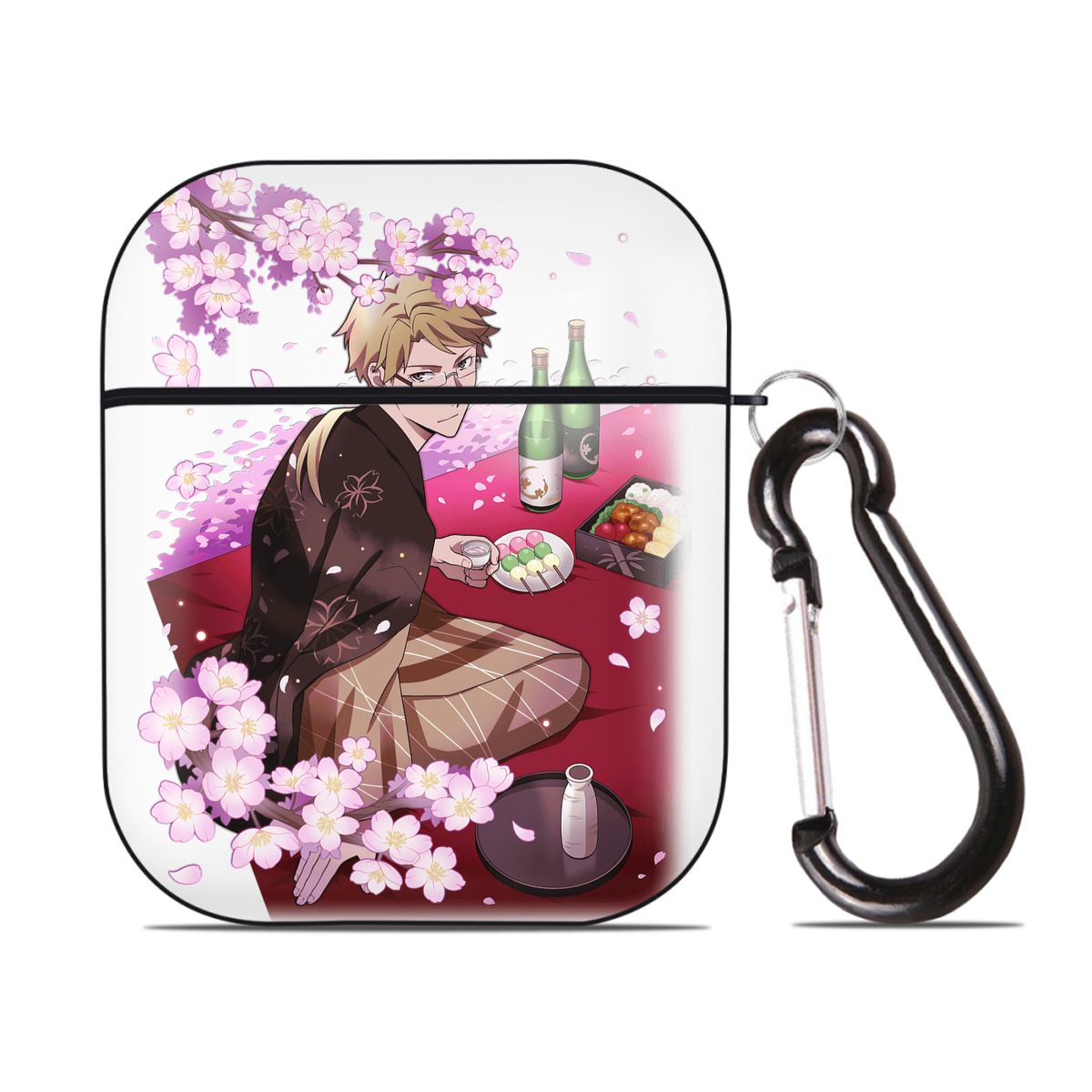（画像用） 文豪ストレイドッグス Bungo Stray Dogs AirPods 第2世代保護ケース ハードシェル ブラック 耐衝撃・防指紋・カラビナ付き