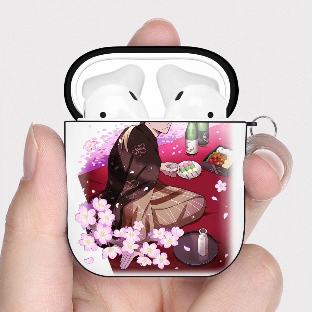 （画像用） 文豪ストレイドッグス Bungo Stray Dogs AirPods 第2世代保護ケース ハードシェル ブラック 耐衝撃・防指紋・カラビナ付き