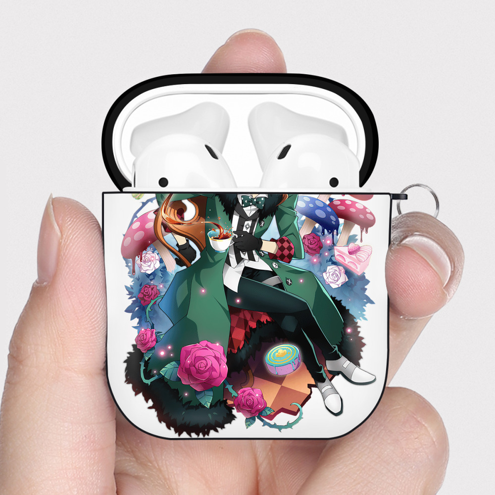 （画像用） 文豪ストレイドッグス Bungo Stray Dogs AirPods 第2世代保護ケース ハードシェル ブラック 耐衝撃・防指紋・カラビナ付き