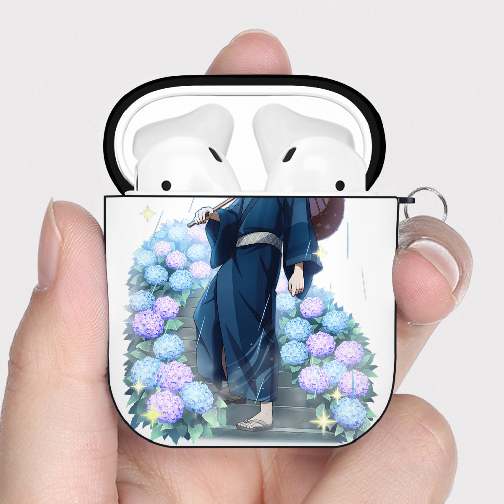 （画像用） 文豪ストレイドッグス Bungo Stray Dogs AirPods 第2世代保護ケース ハードシェル ブラック 耐衝撃・防指紋・カラビナ付き