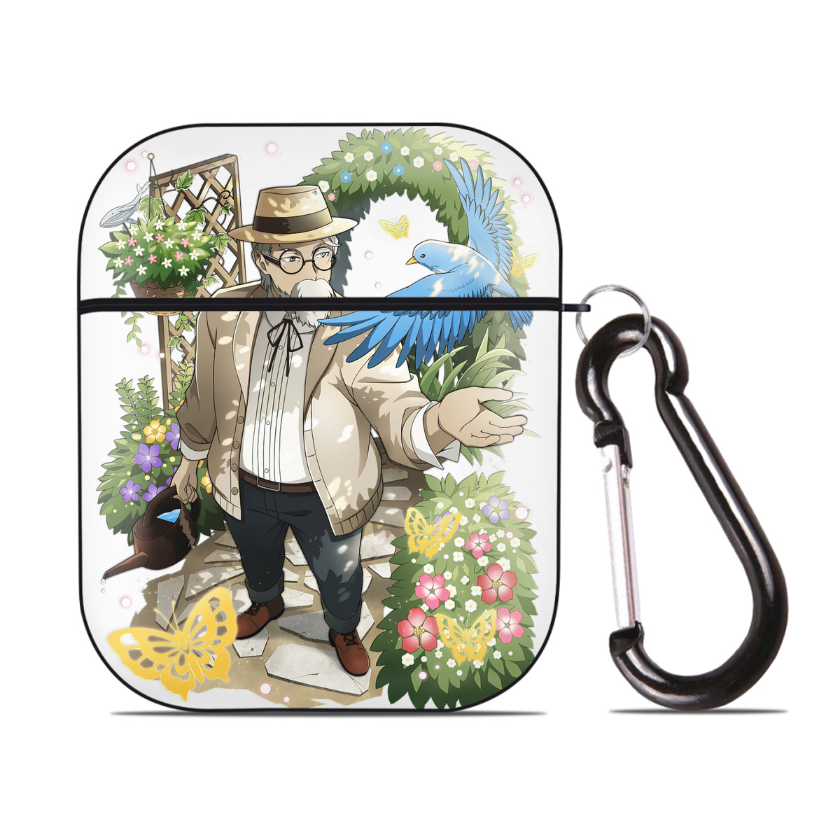 （画像用） 文豪ストレイドッグス Bungo Stray Dogs AirPods 第2世代保護ケース ハードシェル ブラック 耐衝撃・防指紋・カラビナ付き