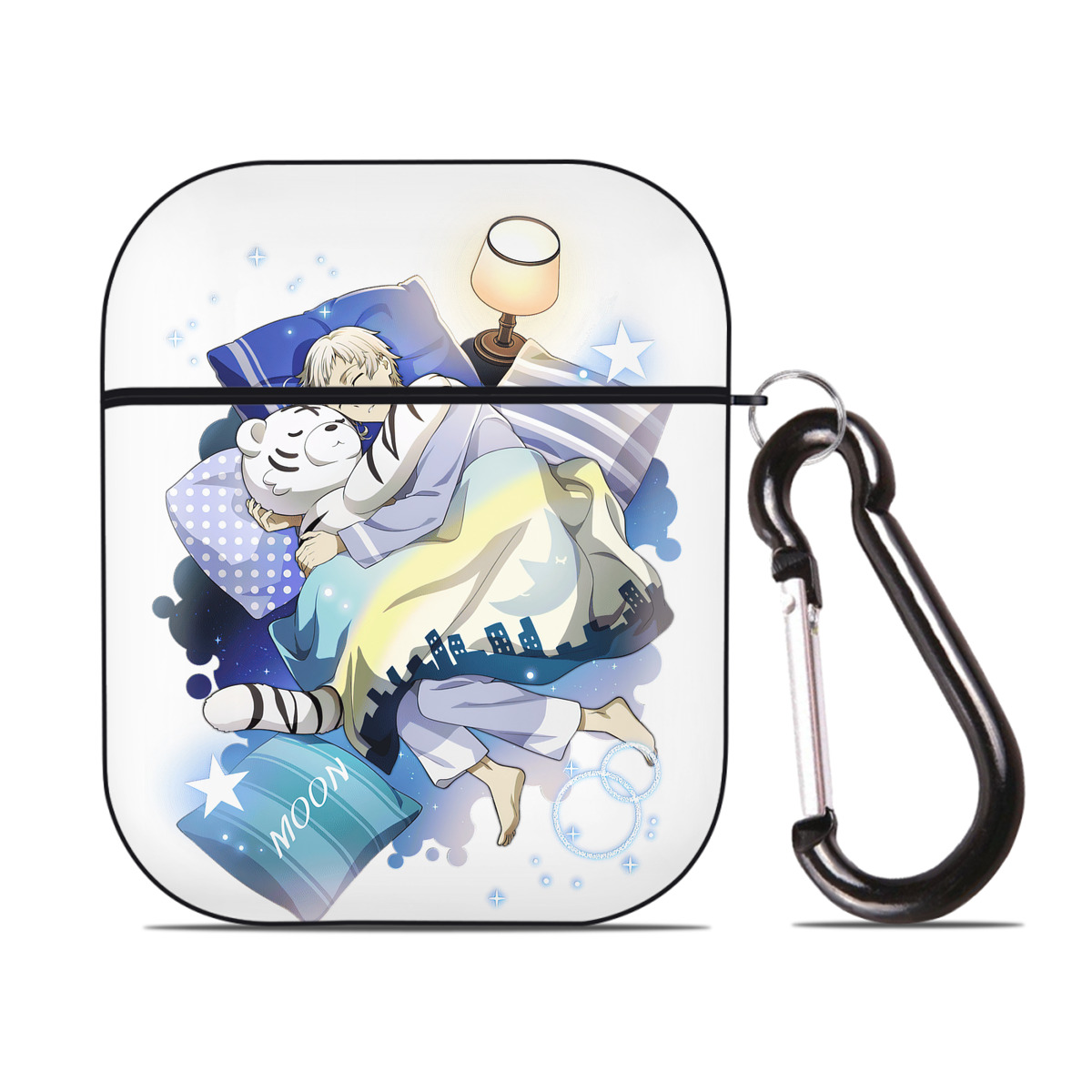 （画像用） 文豪ストレイドッグス Bungo Stray Dogs AirPods 第2世代保護ケース ハードシェル ブラック 耐衝撃・防指紋・カラビナ付き