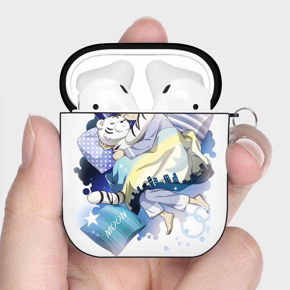 （画像用） 文豪ストレイドッグス Bungo Stray Dogs AirPods 第2世代保護ケース ハードシェル ブラック 耐衝撃・防指紋・カラビナ付き