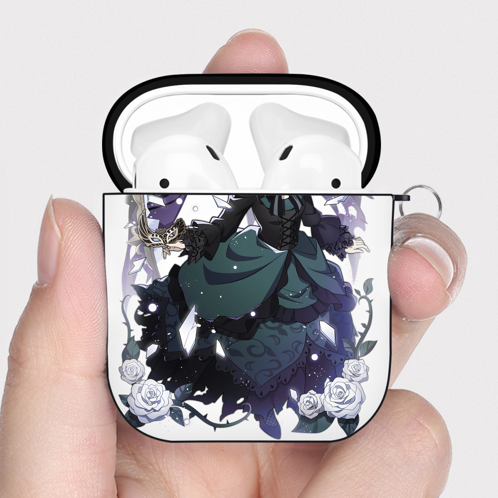 （画像用） 文豪ストレイドッグス Bungo Stray Dogs AirPods 第2世代保護ケース ハードシェル ブラック 耐衝撃・防指紋・カラビナ付き