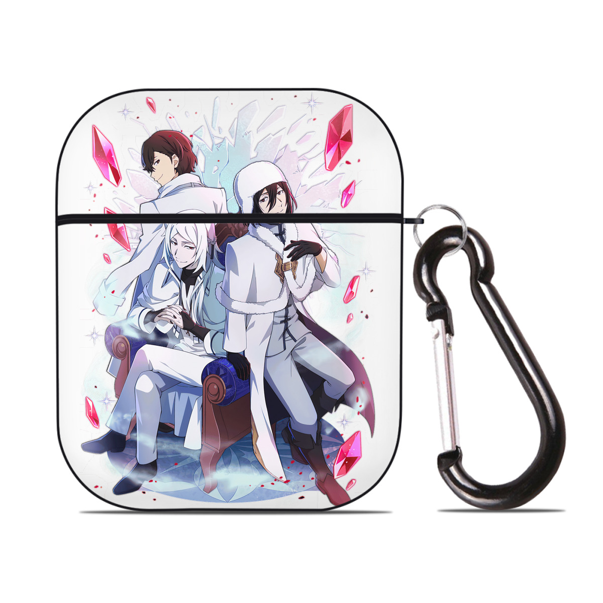 （画像用） 文豪ストレイドッグス Bungo Stray Dogs AirPods 第2世代保護ケース ハードシェル ブラック 耐衝撃・防指紋・カラビナ付き