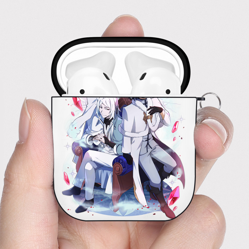 （画像用） 文豪ストレイドッグス Bungo Stray Dogs AirPods 第2世代保護ケース ハードシェル ブラック 耐衝撃・防指紋・カラビナ付き