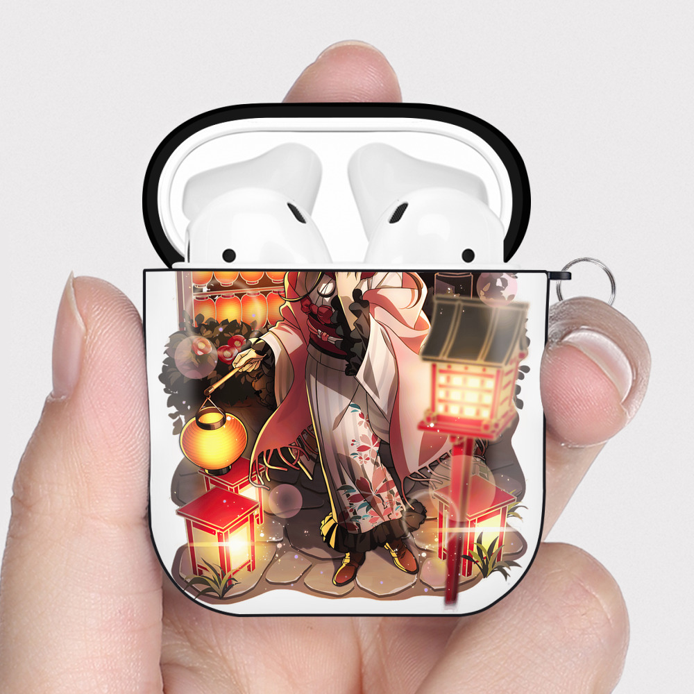 （画像用） 文豪ストレイドッグス Bungo Stray Dogs AirPods 第2世代保護ケース ハードシェル ブラック 耐衝撃・防指紋・カラビナ付き