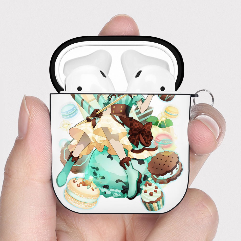 （画像用） 文豪ストレイドッグス Bungo Stray Dogs AirPods 第2世代保護ケース ハードシェル ブラック 耐衝撃・防指紋・カラビナ付き