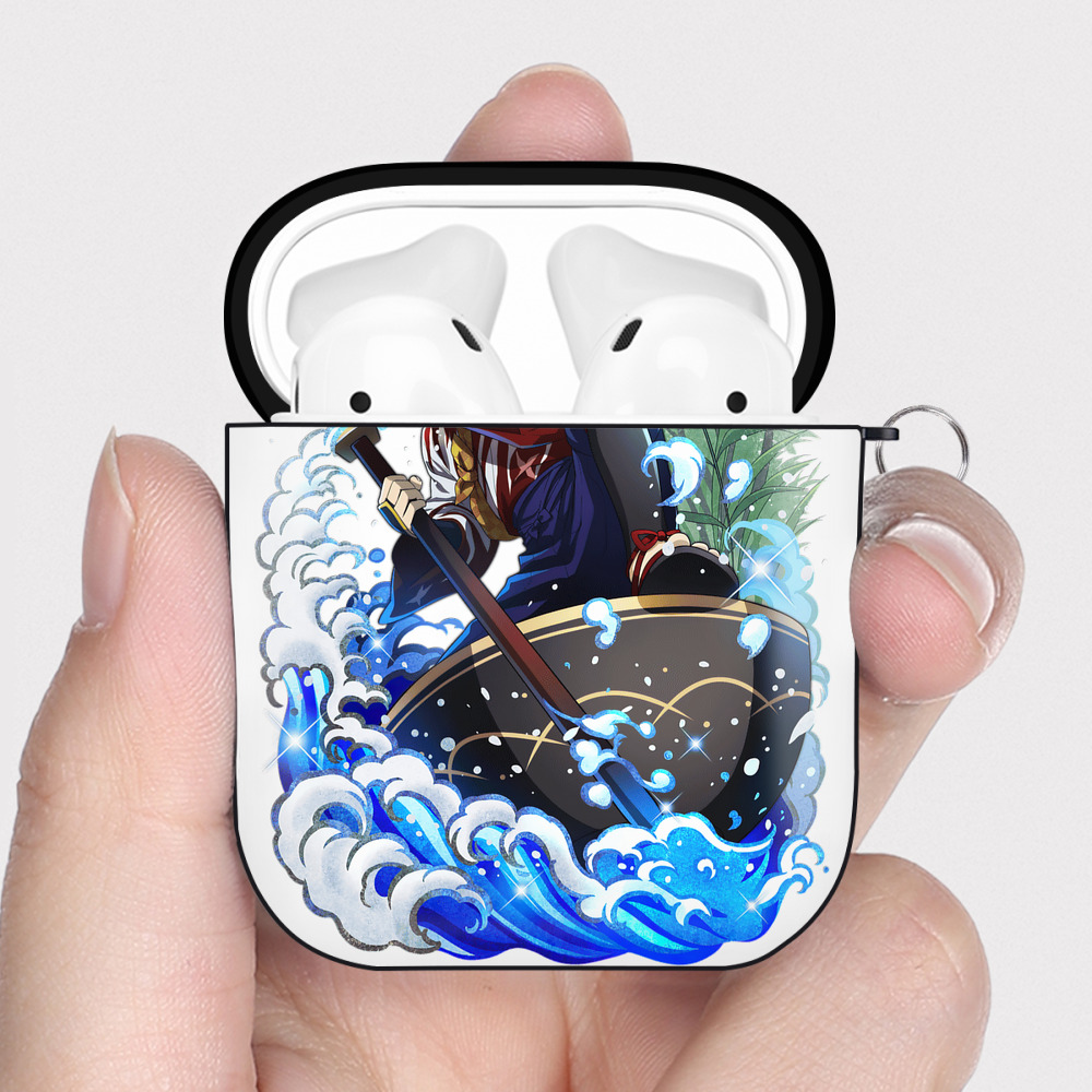 （画像用） 文豪ストレイドッグス Bungo Stray Dogs AirPods 第2世代保護ケース ハードシェル ブラック 耐衝撃・防指紋・カラビナ付き