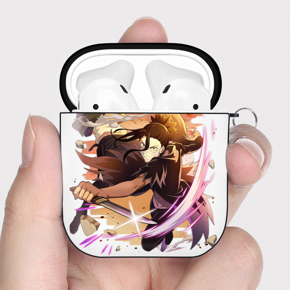 （画像用） 文豪ストレイドッグス Bungo Stray Dogs AirPods 第2世代保護ケース ハードシェル ブラック 耐衝撃・防指紋・カラビナ付き