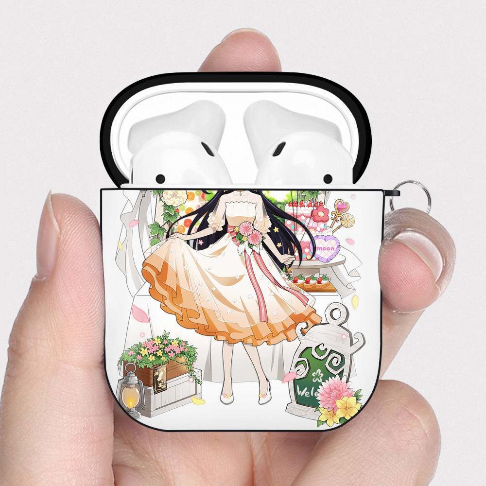 （画像用） 文豪ストレイドッグス Bungo Stray Dogs AirPods 第2世代保護ケース ハードシェル ブラック 耐衝撃・防指紋・カラビナ付き