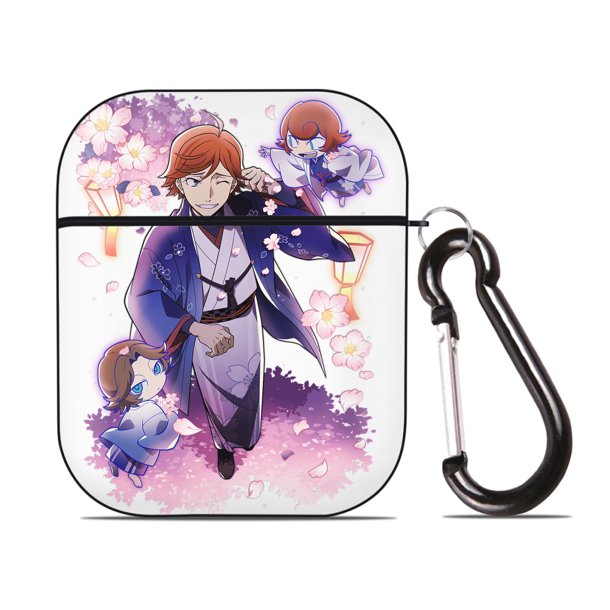 （画像用） 文豪ストレイドッグス Bungo Stray Dogs AirPods 第2世代保護ケース ハードシェル ブラック 耐衝撃・防指紋・カラビナ付き