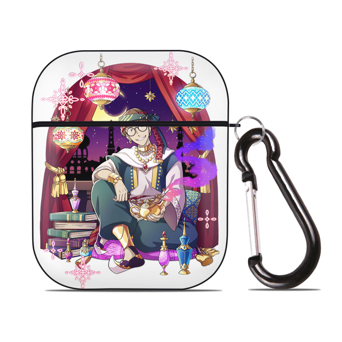 （画像用） 文豪ストレイドッグス Bungo Stray Dogs AirPods 第2世代保護ケース ハードシェル ブラック 耐衝撃・防指紋・カラビナ付き