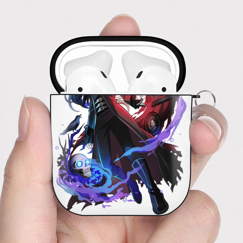 （画像用） 文豪ストレイドッグス Bungo Stray Dogs AirPods 第2世代保護ケース ハードシェル ブラック 耐衝撃・防指紋・カラビナ付き