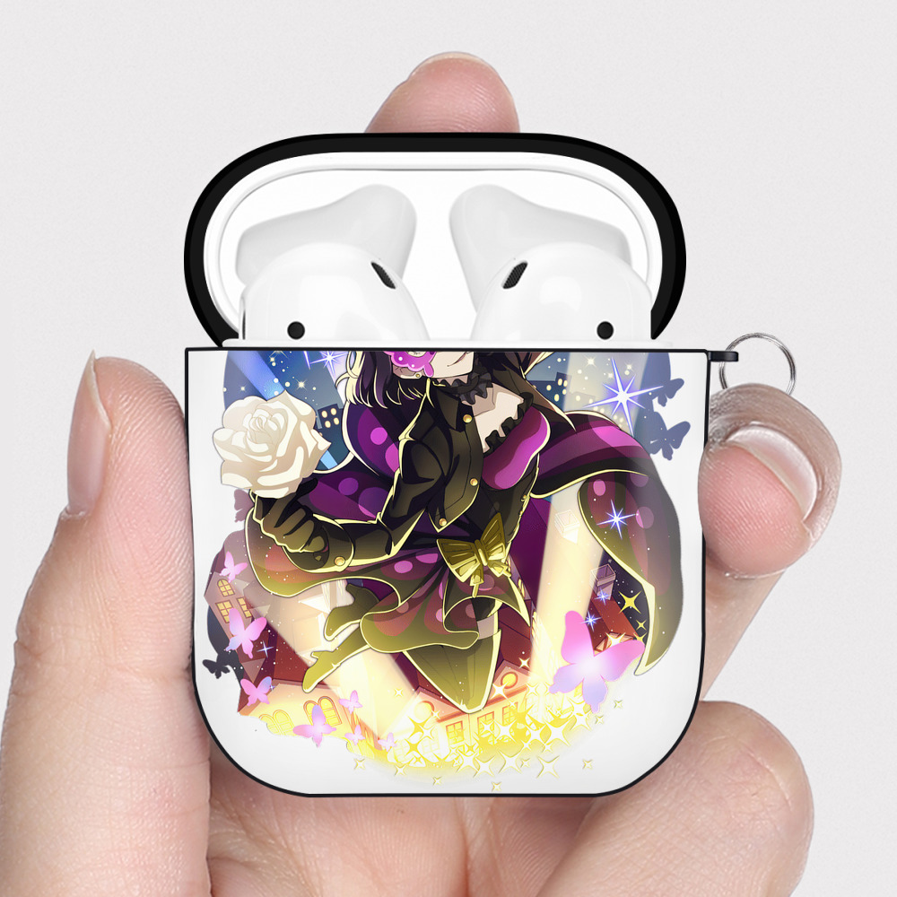 （画像用） 文豪ストレイドッグス Bungo Stray Dogs AirPods 第2世代保護ケース ハードシェル ブラック 耐衝撃・防指紋・カラビナ付き