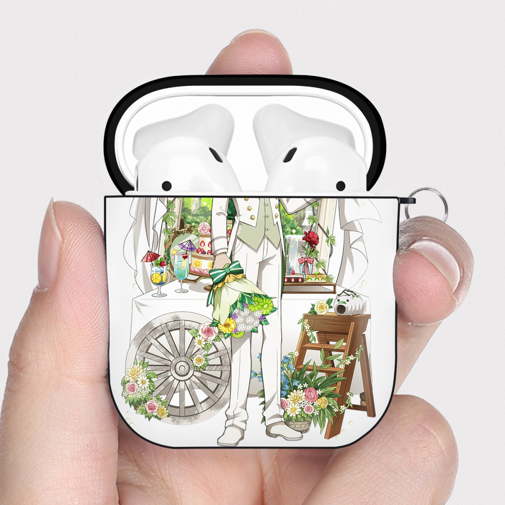 （画像用） 文豪ストレイドッグス Bungo Stray Dogs AirPods 第2世代保護ケース ハードシェル ブラック 耐衝撃・防指紋・カラビナ付き