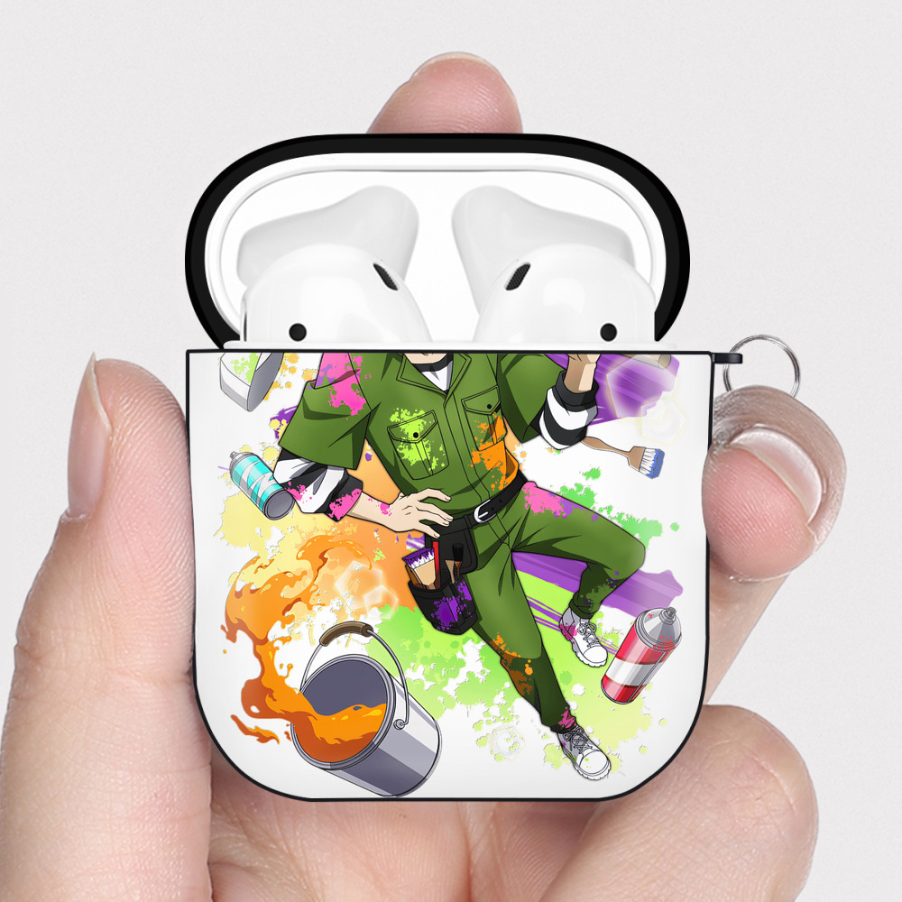 （画像用） 文豪ストレイドッグス Bungo Stray Dogs AirPods 第2世代保護ケース ハードシェル ブラック 耐衝撃・防指紋・カラビナ付き