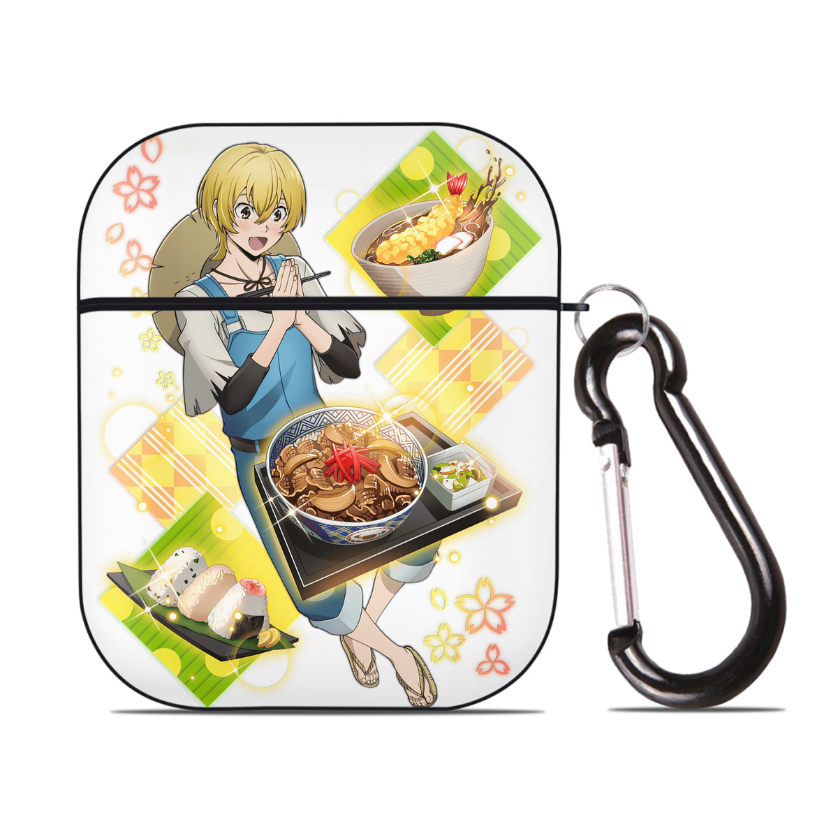 （画像用） 文豪ストレイドッグス Bungo Stray Dogs AirPods 第2世代保護ケース ハードシェル ブラック 耐衝撃・防指紋・カラビナ付き