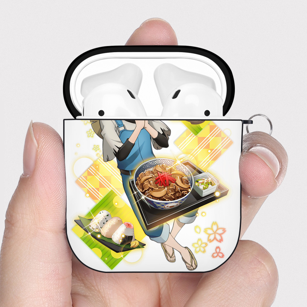 （画像用） 文豪ストレイドッグス Bungo Stray Dogs AirPods 第2世代保護ケース ハードシェル ブラック 耐衝撃・防指紋・カラビナ付き