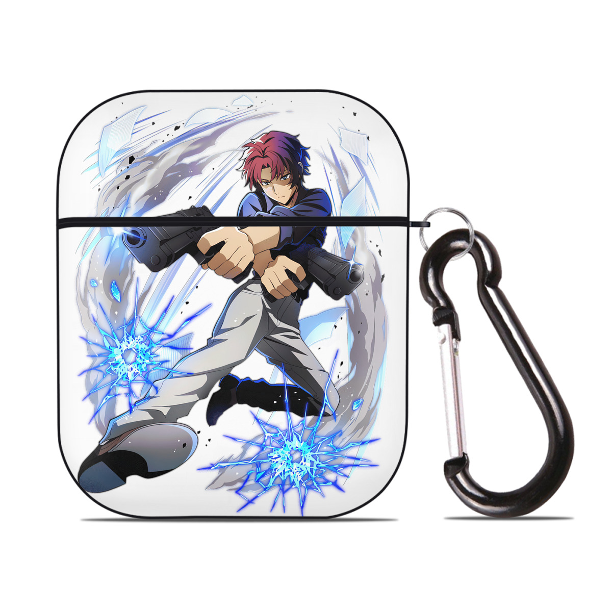 （画像用） 文豪ストレイドッグス Bungo Stray Dogs AirPods 第2世代保護ケース ハードシェル ブラック 耐衝撃・防指紋・カラビナ付き