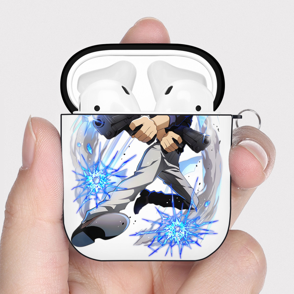（画像用） 文豪ストレイドッグス Bungo Stray Dogs AirPods 第2世代保護ケース ハードシェル ブラック 耐衝撃・防指紋・カラビナ付き