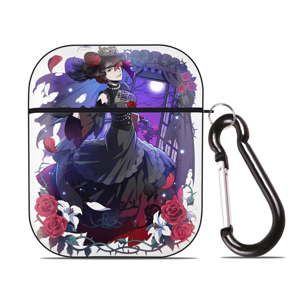 （画像用） 文豪ストレイドッグス Bungo Stray Dogs AirPods 第2世代保護ケース ハードシェル ブラック 耐衝撃・防指紋・カラビナ付き