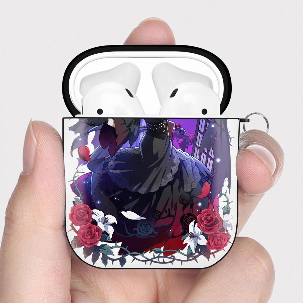 （画像用） 文豪ストレイドッグス Bungo Stray Dogs AirPods 第2世代保護ケース ハードシェル ブラック 耐衝撃・防指紋・カラビナ付き