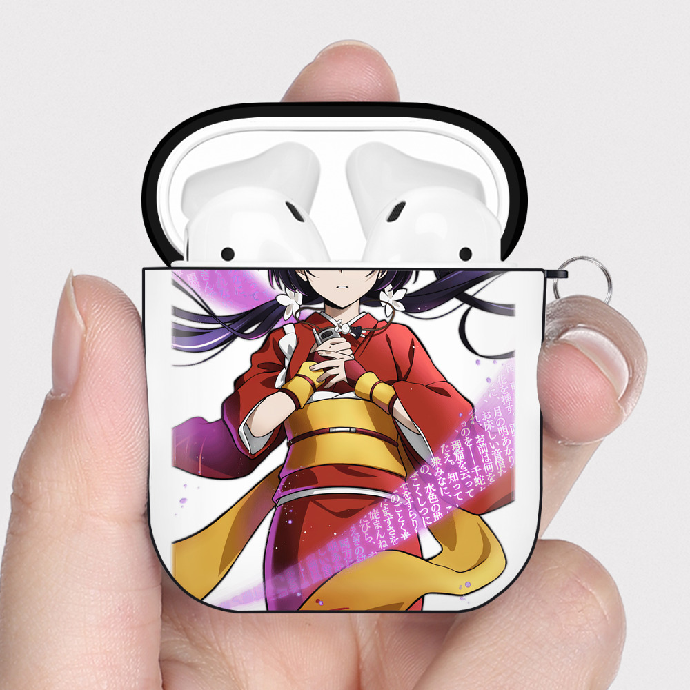 （画像用） 文豪ストレイドッグス Bungo Stray Dogs AirPods 第2世代保護ケース ハードシェル ブラック 耐衝撃・防指紋・カラビナ付き