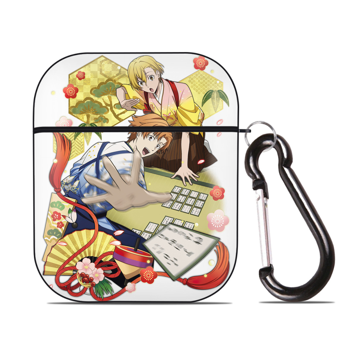 （画像用） 文豪ストレイドッグス Bungo Stray Dogs AirPods 第2世代保護ケース ハードシェル ブラック 耐衝撃・防指紋・カラビナ付き