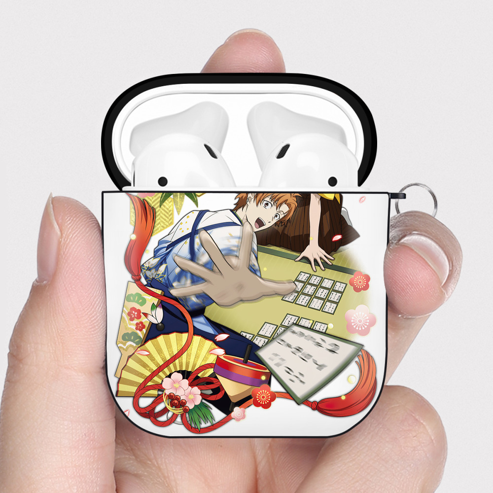 （画像用） 文豪ストレイドッグス Bungo Stray Dogs AirPods 第2世代保護ケース ハードシェル ブラック 耐衝撃・防指紋・カラビナ付き