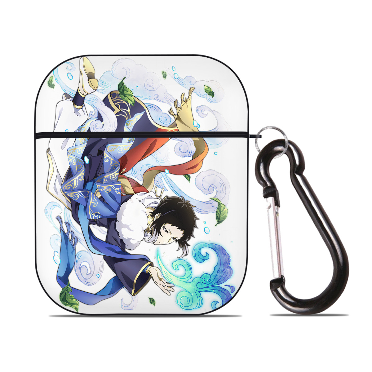 （画像用） 文豪ストレイドッグス Bungo Stray Dogs AirPods 第2世代保護ケース ハードシェル ブラック 耐衝撃・防指紋・カラビナ付き