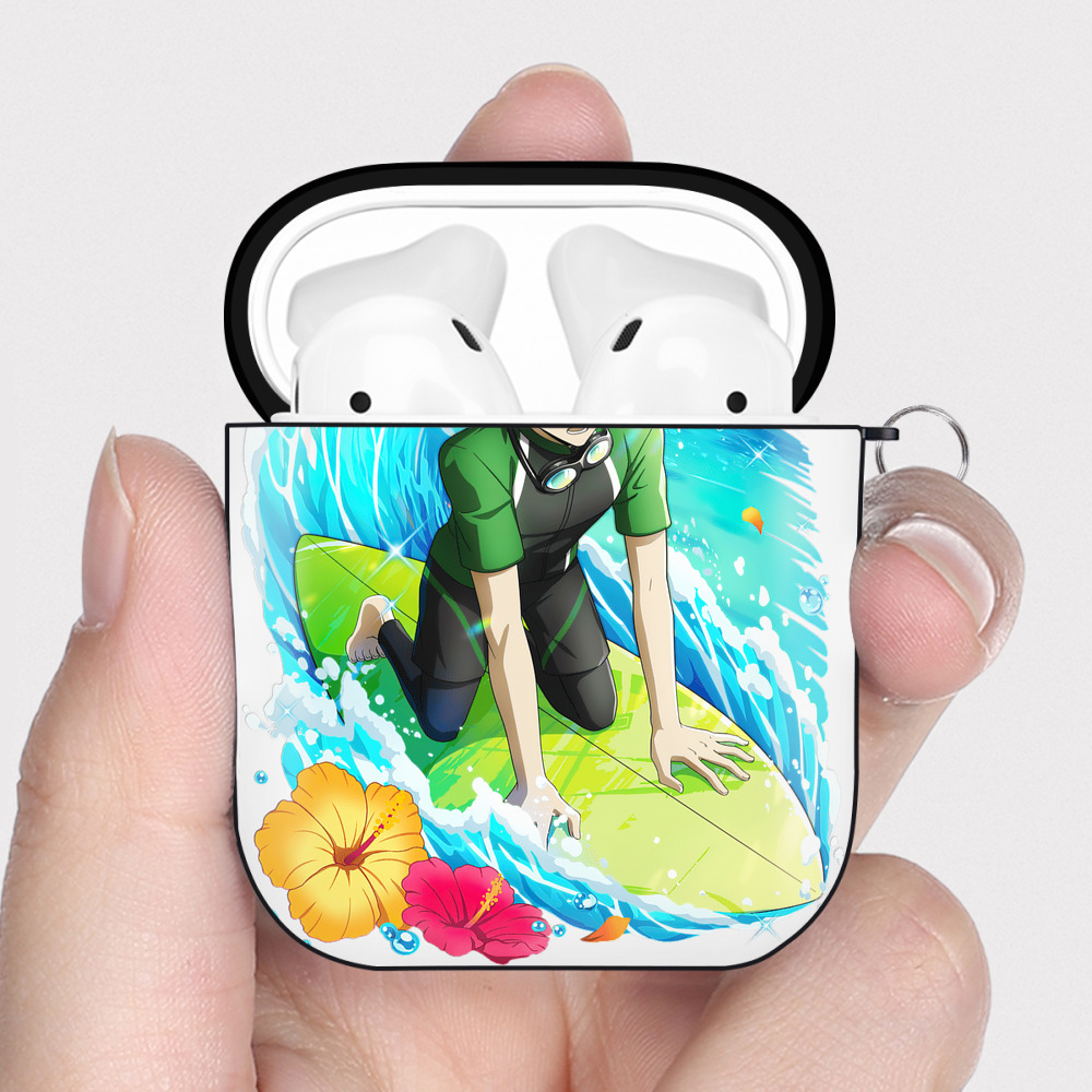 （画像用） 文豪ストレイドッグス Bungo Stray Dogs AirPods 第2世代保護ケース ハードシェル ブラック 耐衝撃・防指紋・カラビナ付き