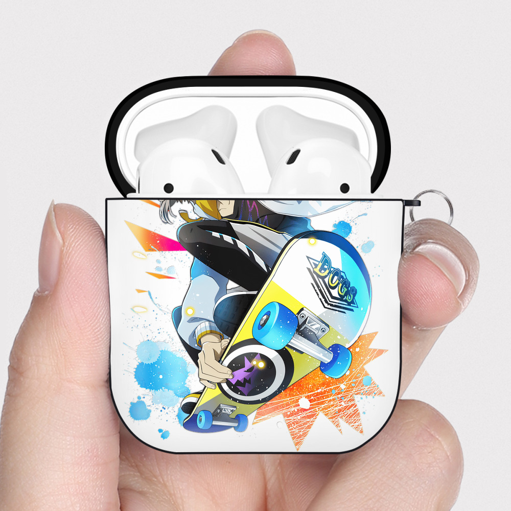 （画像用） 文豪ストレイドッグス Bungo Stray Dogs AirPods 第2世代保護ケース ハードシェル ブラック 耐衝撃・防指紋・カラビナ付き