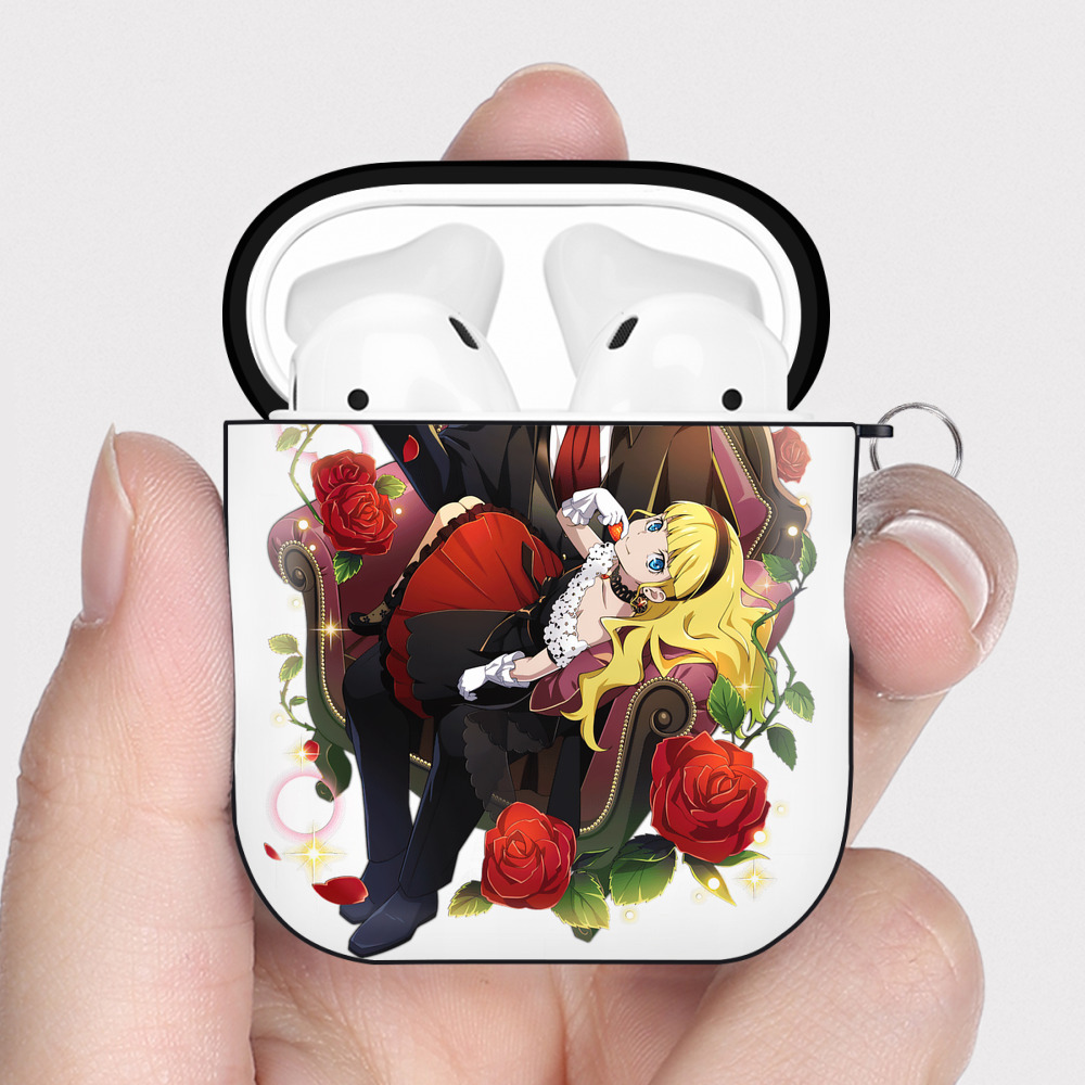 （画像用） 文豪ストレイドッグス Bungo Stray Dogs AirPods 第2世代保護ケース ハードシェル ブラック 耐衝撃・防指紋・カラビナ付き