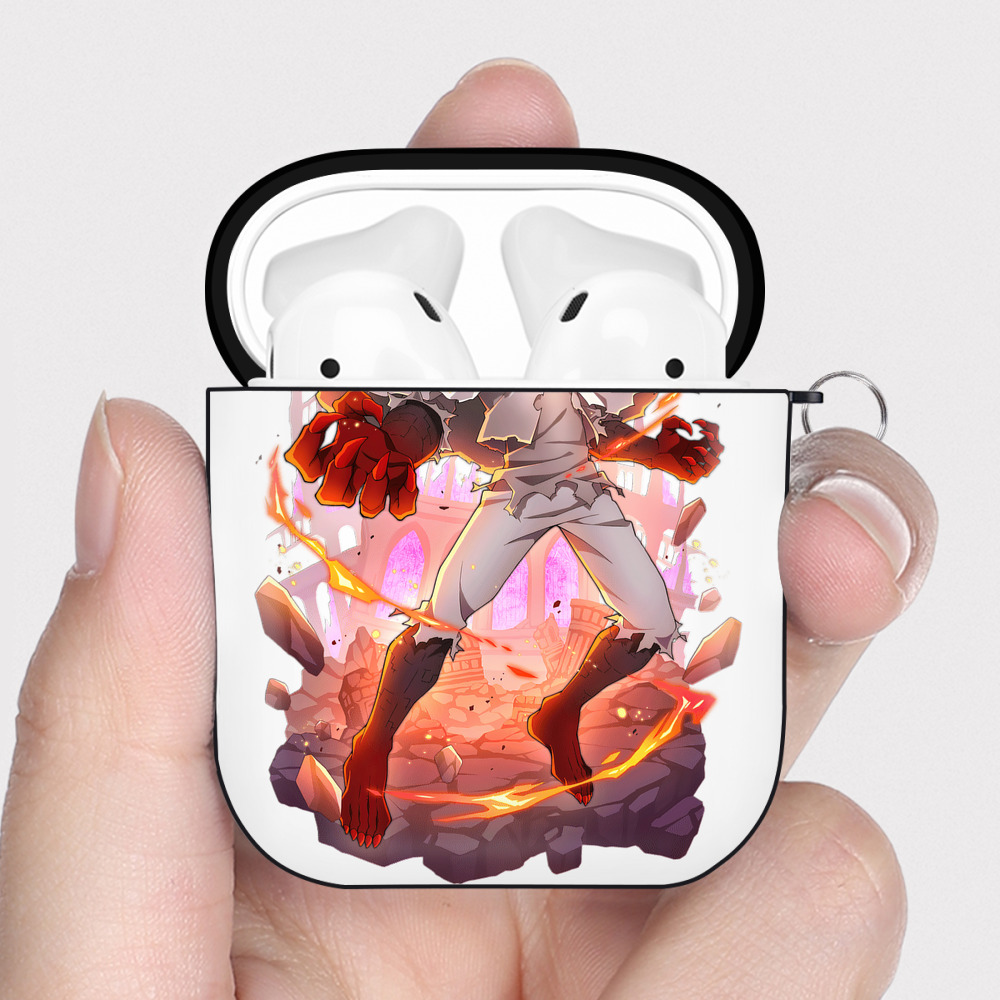 （画像用） 文豪ストレイドッグス Bungo Stray Dogs AirPods 第2世代保護ケース ハードシェル ブラック 耐衝撃・防指紋・カラビナ付き