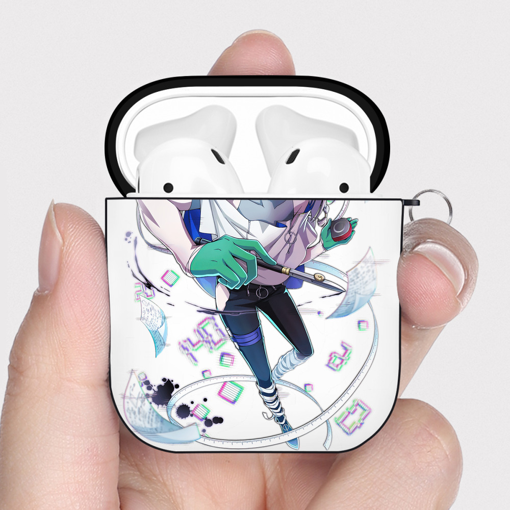 （画像用） 文豪ストレイドッグス Bungo Stray Dogs AirPods 第2世代保護ケース ハードシェル ブラック 耐衝撃・防指紋・カラビナ付き