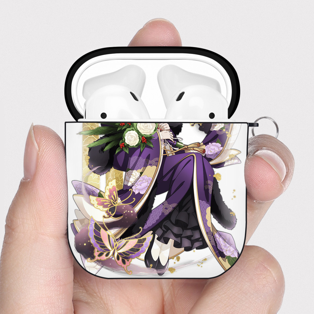 （画像用） 文豪ストレイドッグス Bungo Stray Dogs AirPods 第2世代保護ケース ハードシェル ブラック 耐衝撃・防指紋・カラビナ付き