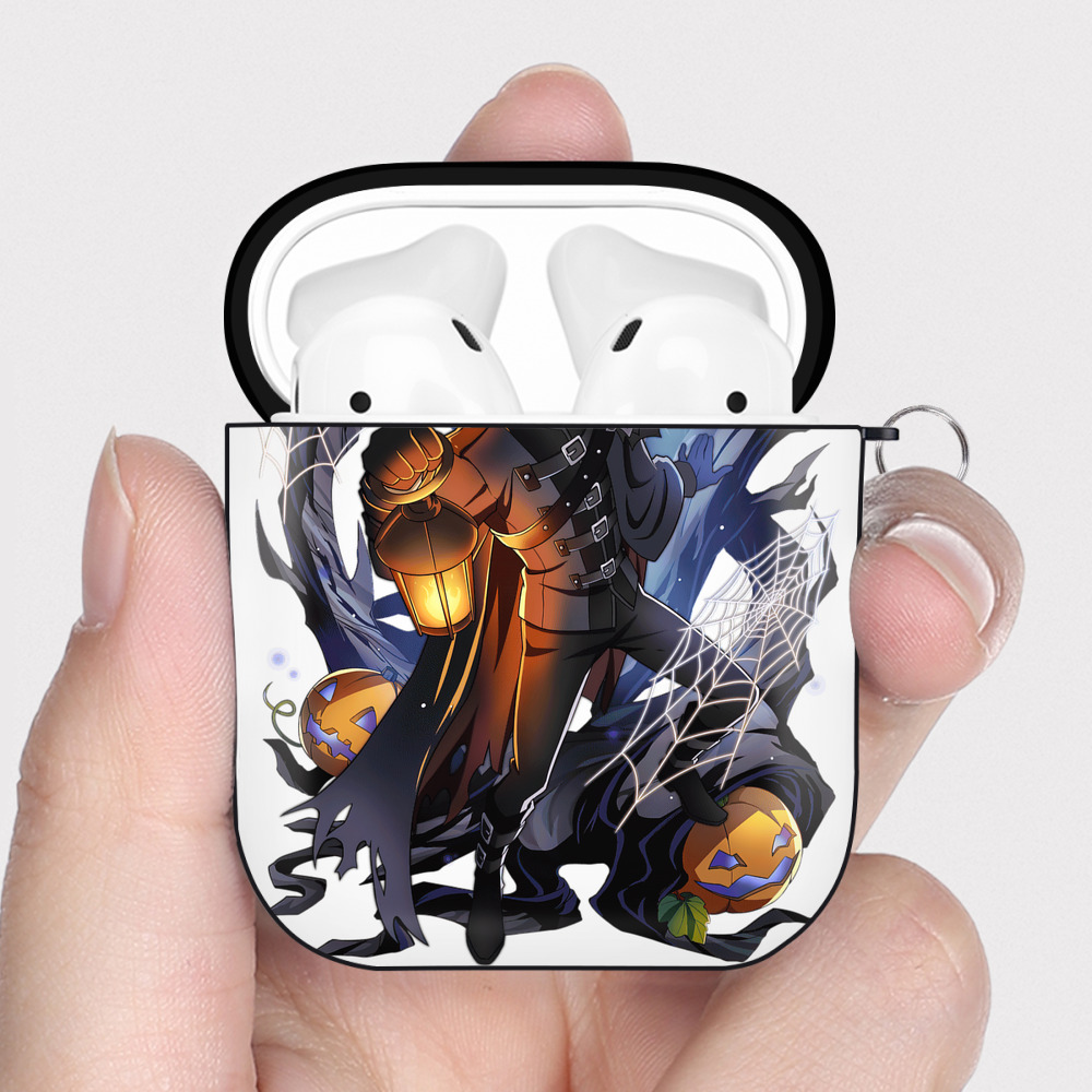 （画像用） 文豪ストレイドッグス Bungo Stray Dogs AirPods 第2世代保護ケース ハードシェル ブラック 耐衝撃・防指紋・カラビナ付き