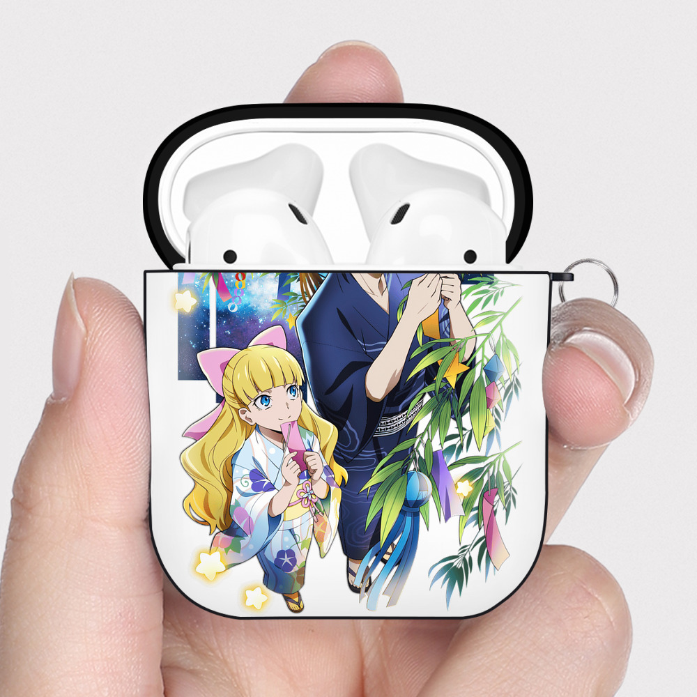 （画像用） 文豪ストレイドッグス Bungo Stray Dogs AirPods 第2世代保護ケース ハードシェル ブラック 耐衝撃・防指紋・カラビナ付き