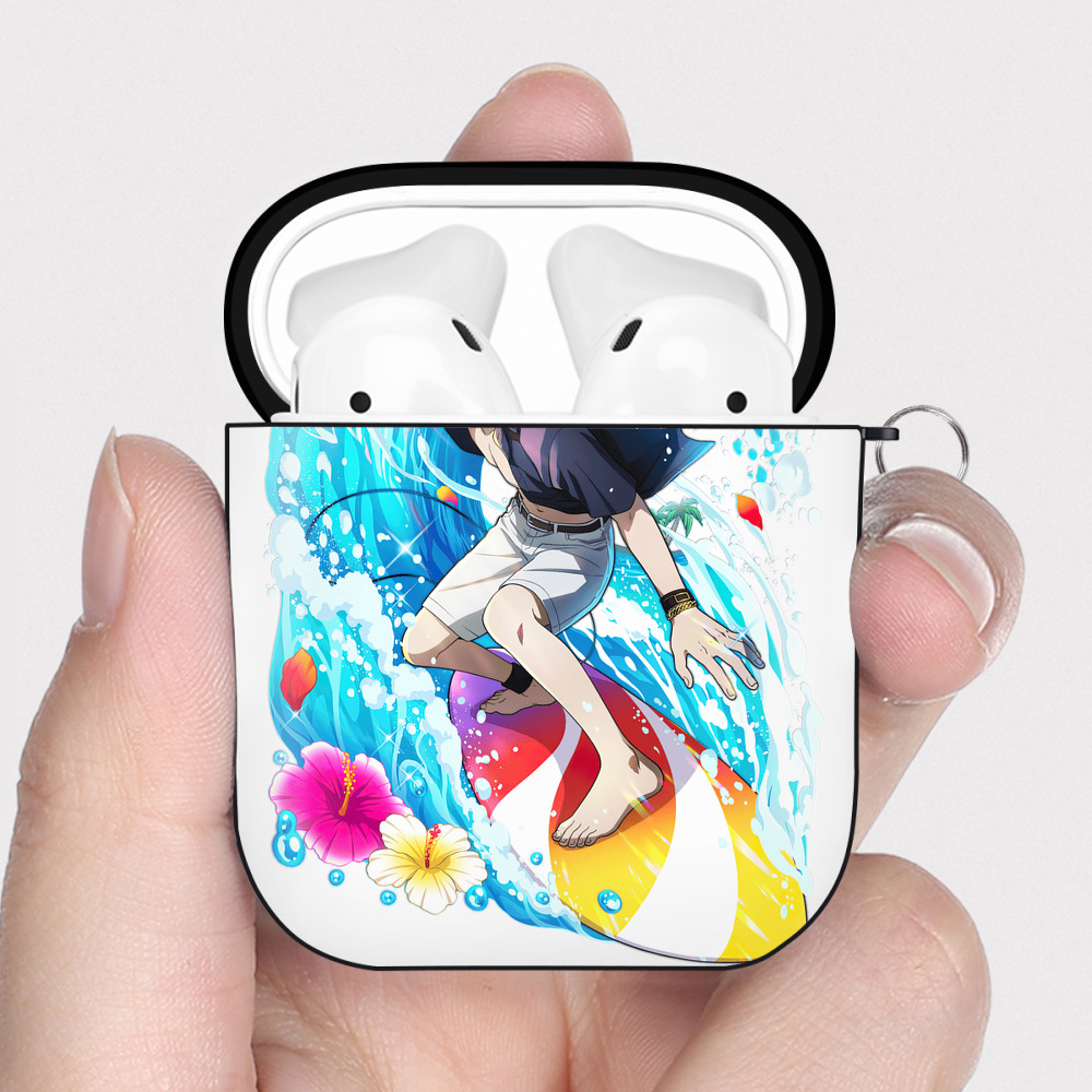 （画像用） 文豪ストレイドッグス Bungo Stray Dogs AirPods 第2世代保護ケース ハードシェル ブラック 耐衝撃・防指紋・カラビナ付き