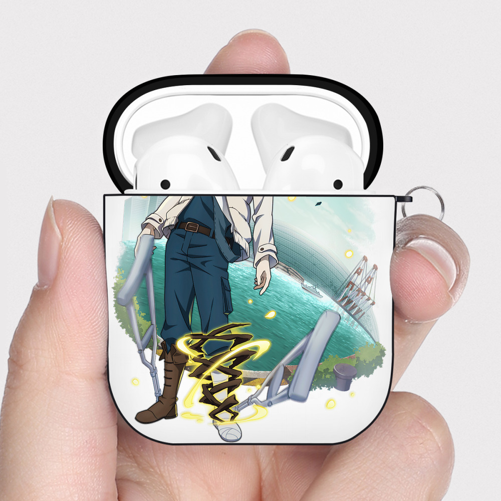 （画像用） 文豪ストレイドッグス Bungo Stray Dogs AirPods 第2世代保護ケース ハードシェル ブラック 耐衝撃・防指紋・カラビナ付き
