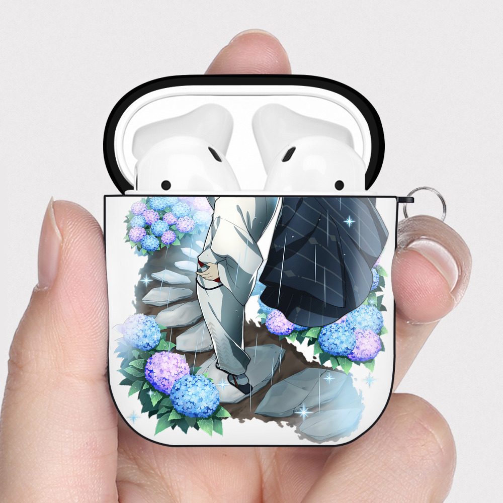 （画像用） 文豪ストレイドッグス Bungo Stray Dogs AirPods 第2世代保護ケース ハードシェル ブラック 耐衝撃・防指紋・カラビナ付き
