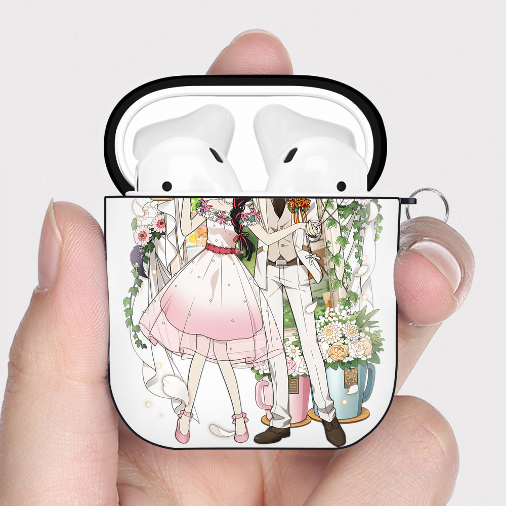 （画像用） 文豪ストレイドッグス Bungo Stray Dogs AirPods 第2世代保護ケース ハードシェル ブラック 耐衝撃・防指紋・カラビナ付き