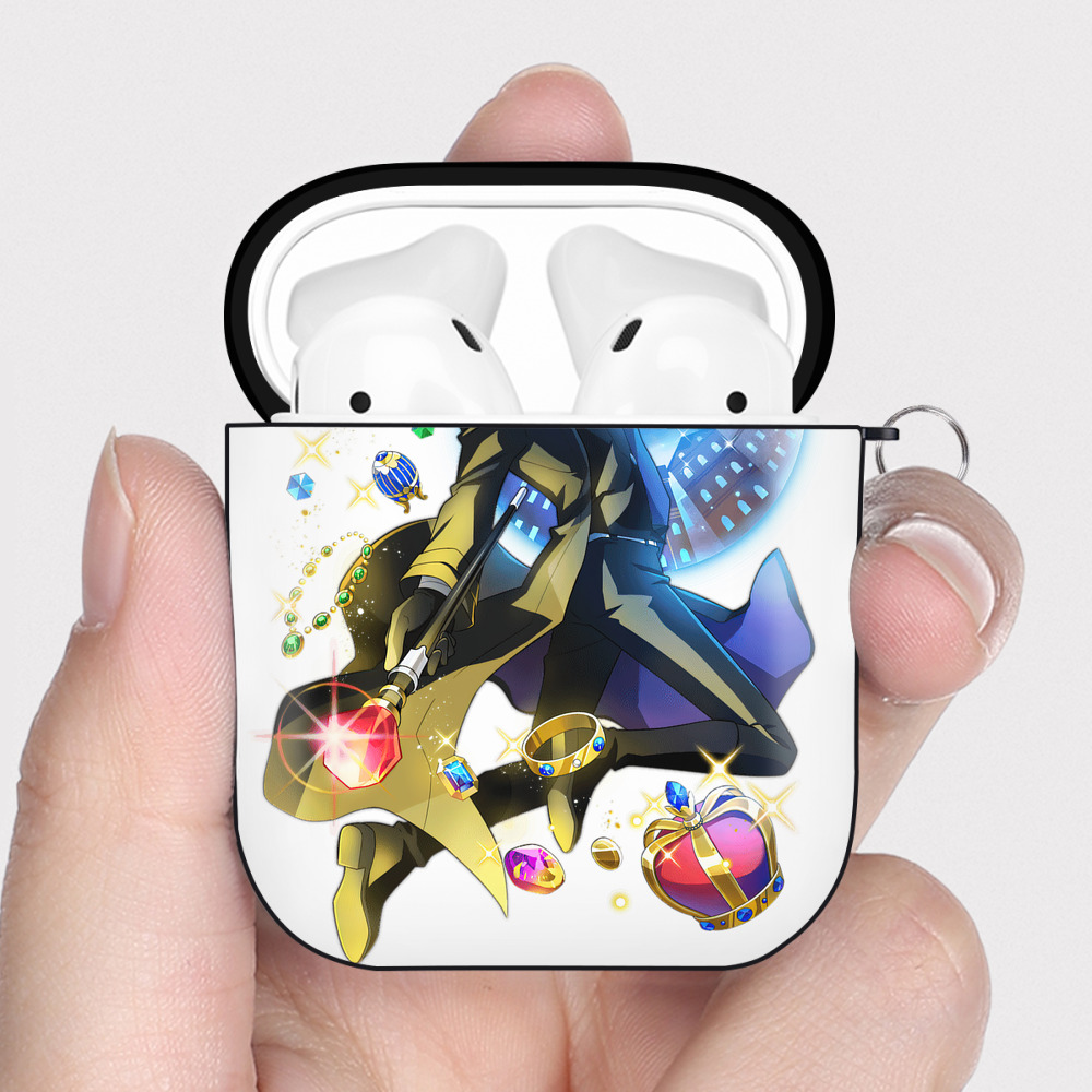 （画像用） 文豪ストレイドッグス Bungo Stray Dogs AirPods 第2世代保護ケース ハードシェル ブラック 耐衝撃・防指紋・カラビナ付き