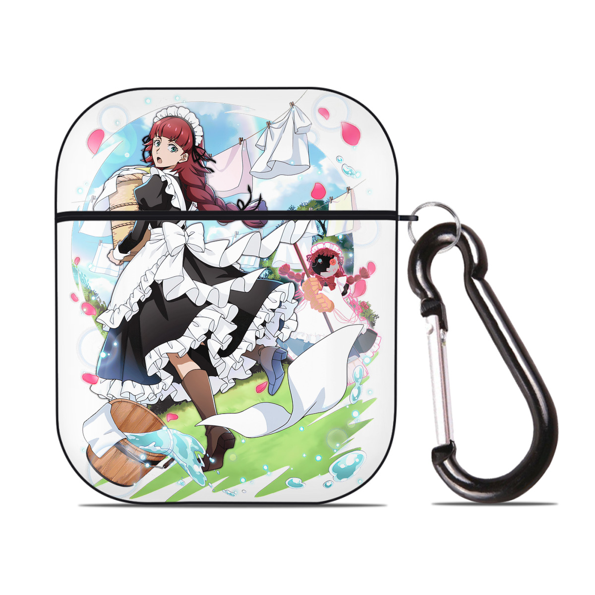 （画像用） 文豪ストレイドッグス Bungo Stray Dogs AirPods 第2世代保護ケース ハードシェル ブラック 耐衝撃・防指紋・カラビナ付き
