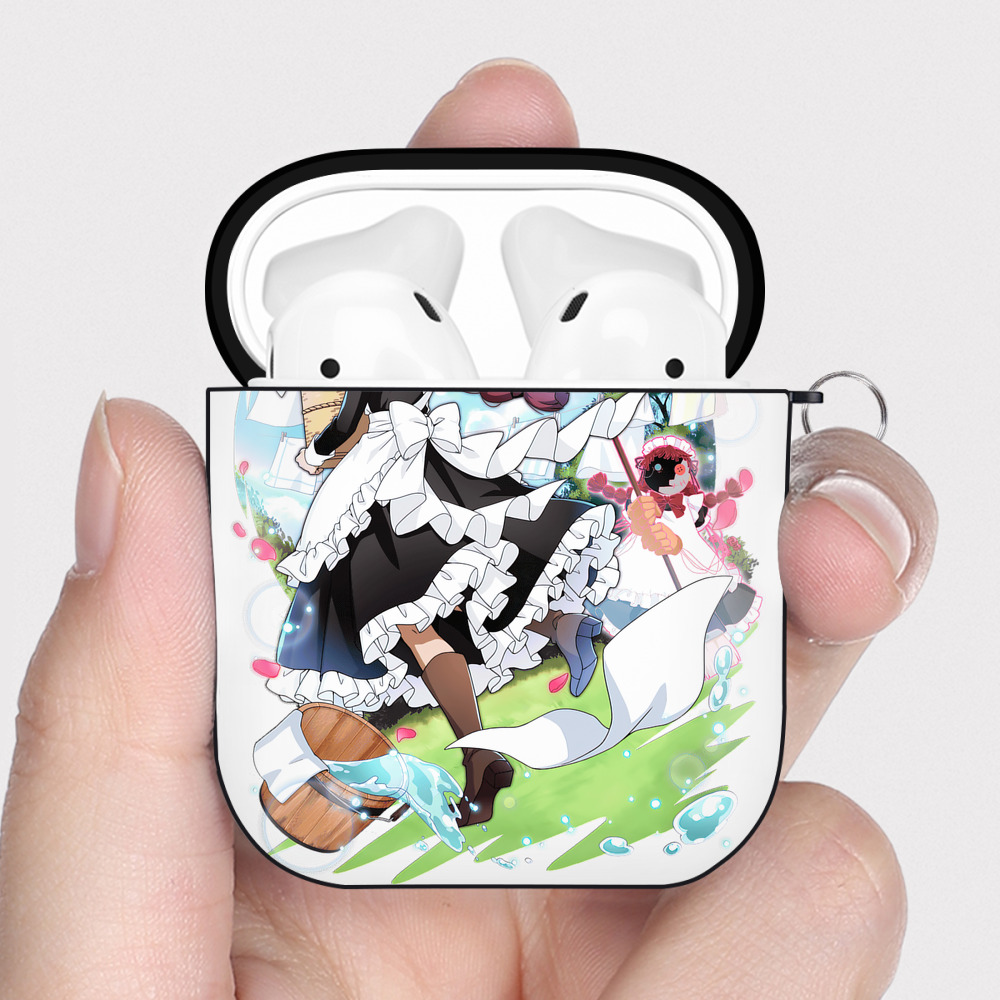 （画像用） 文豪ストレイドッグス Bungo Stray Dogs AirPods 第2世代保護ケース ハードシェル ブラック 耐衝撃・防指紋・カラビナ付き