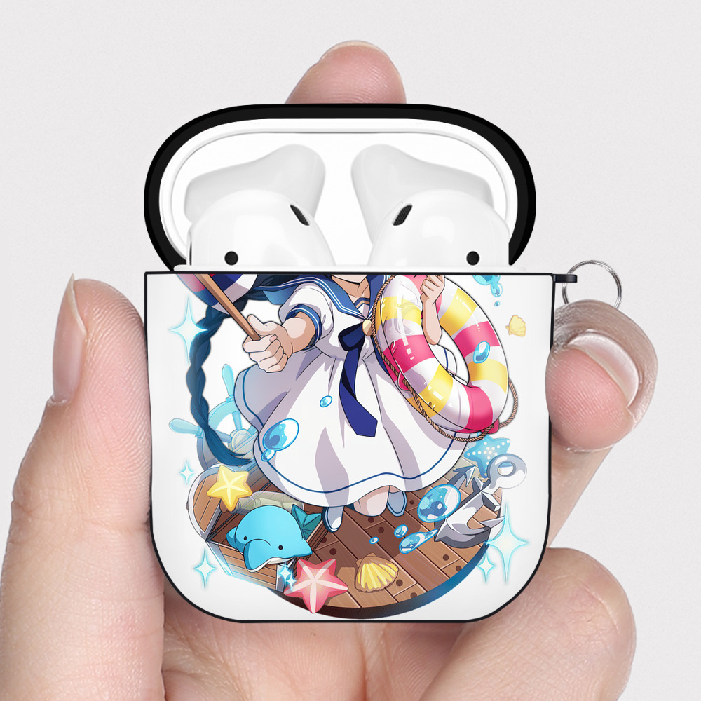 （画像用） 文豪ストレイドッグス Bungo Stray Dogs AirPods 第2世代保護ケース ハードシェル ブラック 耐衝撃・防指紋・カラビナ付き