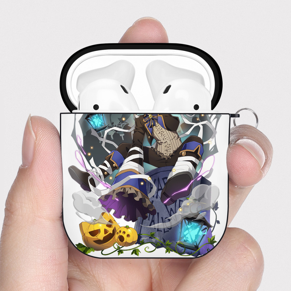 （画像用） 文豪ストレイドッグス Bungo Stray Dogs AirPods 第2世代保護ケース ハードシェル ブラック 耐衝撃・防指紋・カラビナ付き