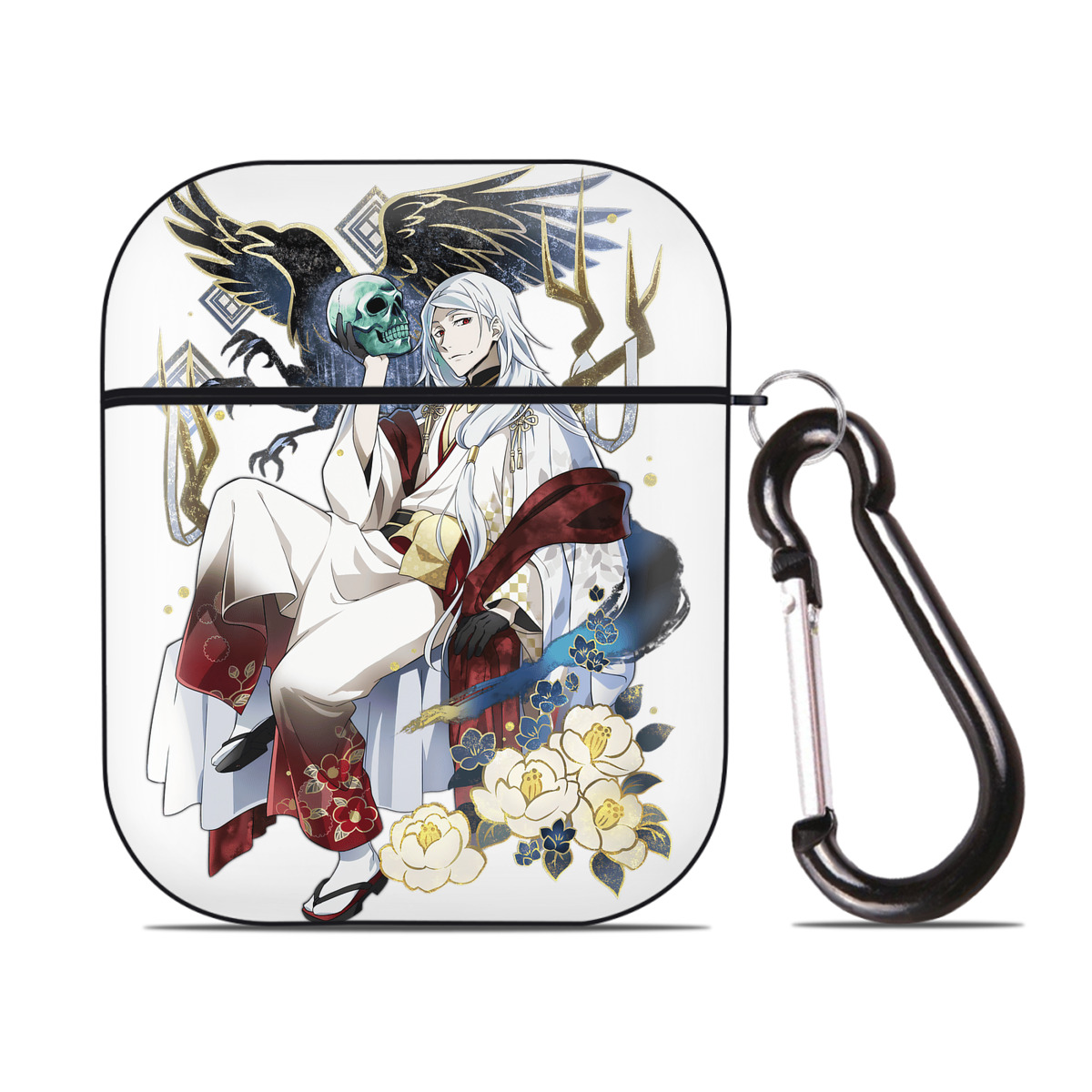 （画像用） 文豪ストレイドッグス Bungo Stray Dogs AirPods 第2世代保護ケース ハードシェル ブラック 耐衝撃・防指紋・カラビナ付き