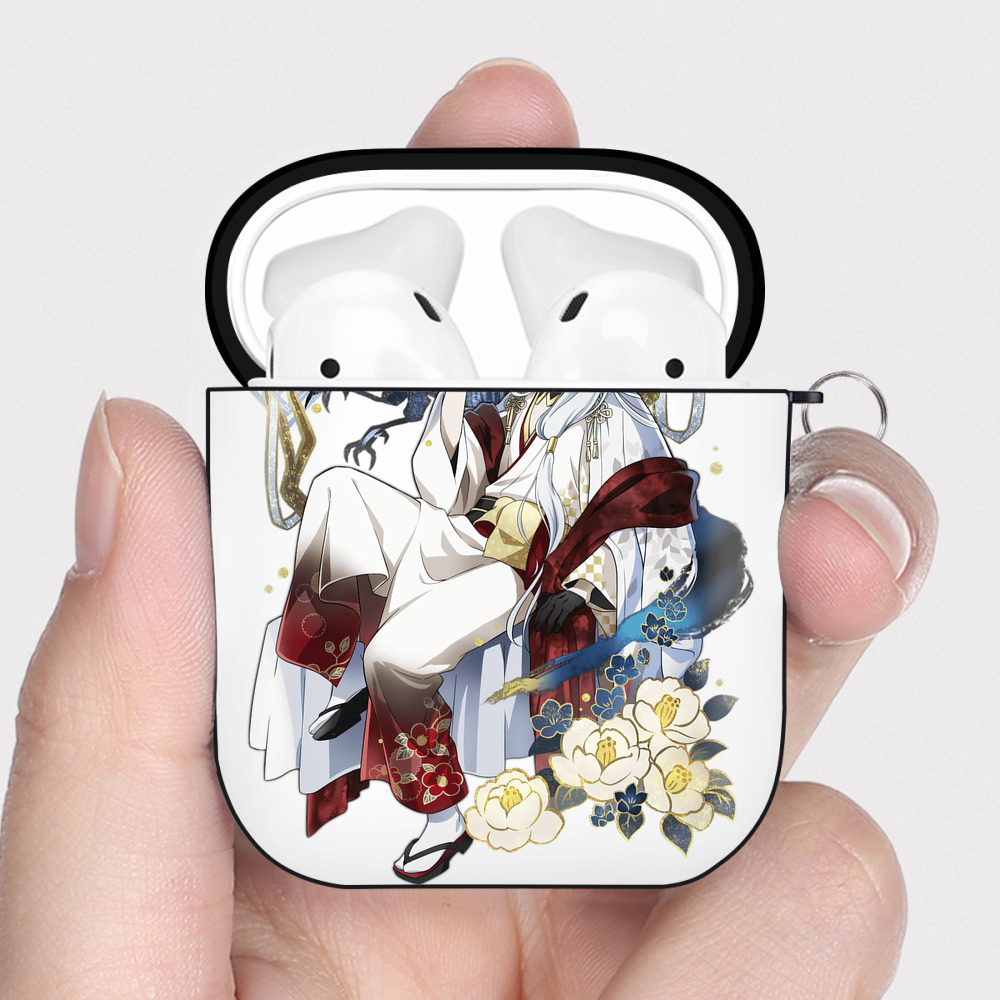 （画像用） 文豪ストレイドッグス Bungo Stray Dogs AirPods 第2世代保護ケース ハードシェル ブラック 耐衝撃・防指紋・カラビナ付き